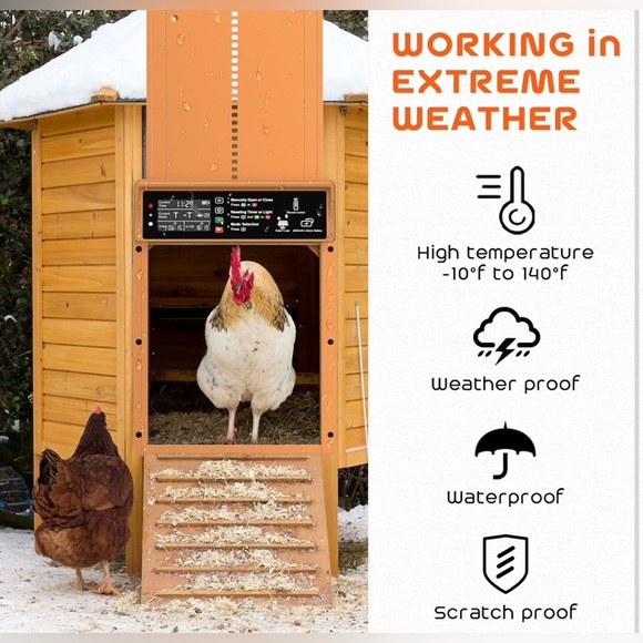 Asfrost Automatic Chicken Coop Door Solar Powered Orange 
NEVER OPENED - Picture 4 of 9